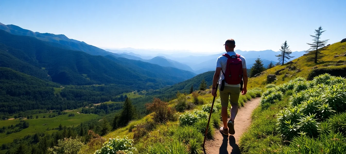 Hiker enjoying a scenic trail in Indonesia, capturing the essence of a memorable hike in nature.