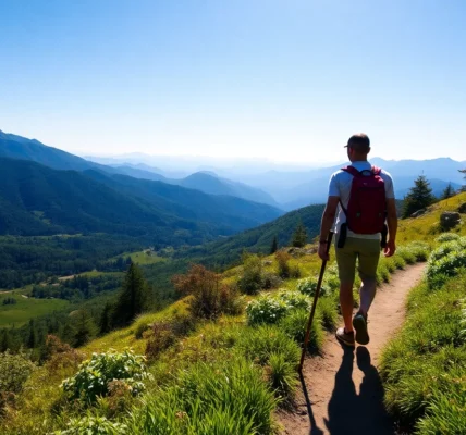 Hiker enjoying a scenic trail in Indonesia, capturing the essence of a memorable hike in nature.