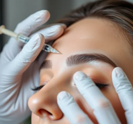 Botox Behandlung for facial Falten, showing precise injection in a clinical setting to emphasize safety and expertise.