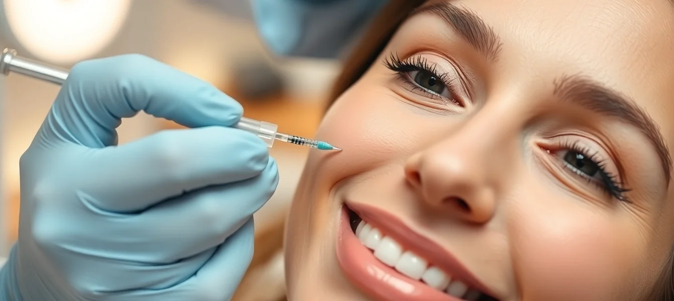 Botulinumtoxin treatment being carefully administered by an experienced doctor in Zürich for wrinkle reduction and facial rejuvenation.