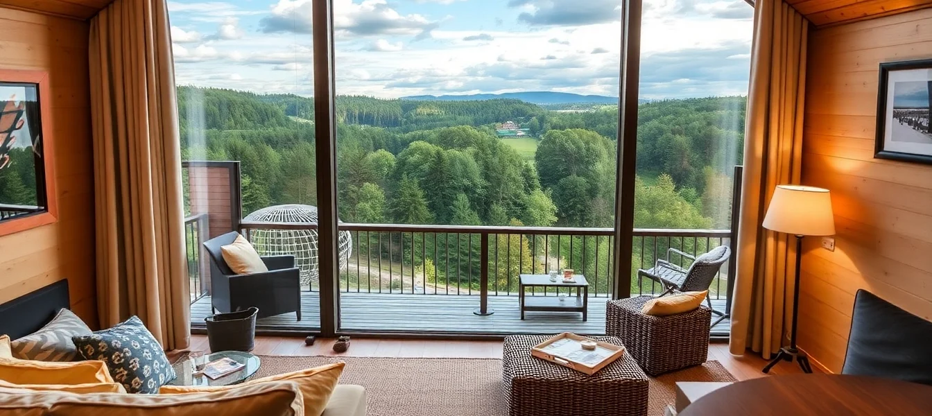 Unterkunft Urlaub in einer komfortablen Ferienwohnung mit herrlichem Blick auf den Thüringer Wald, perfekt für Natur- und Erholungssuchende.