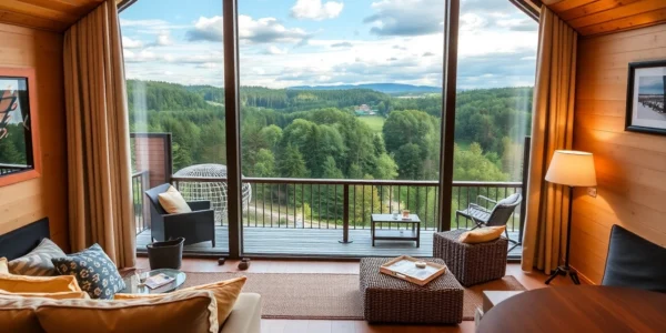 Unterkunft Urlaub in einer komfortablen Ferienwohnung mit herrlichem Blick auf den Thüringer Wald, perfekt für Natur- und Erholungssuchende.