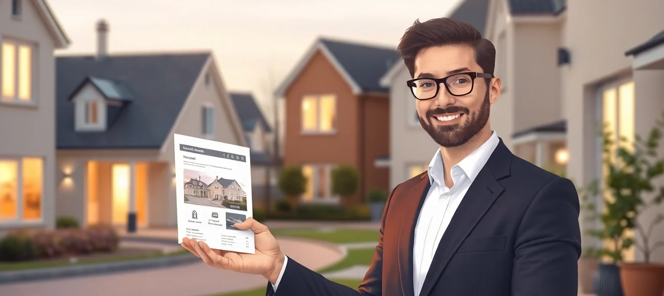 Immobilien Grevenbroich: Professional real estate agent showcasing a modern family home in a desirable Grevenbroich neighborhood, highlighting high-quality service.