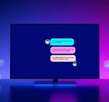 Digital illustration of a futuristic AI chat interface with glowing elements and customizable features.