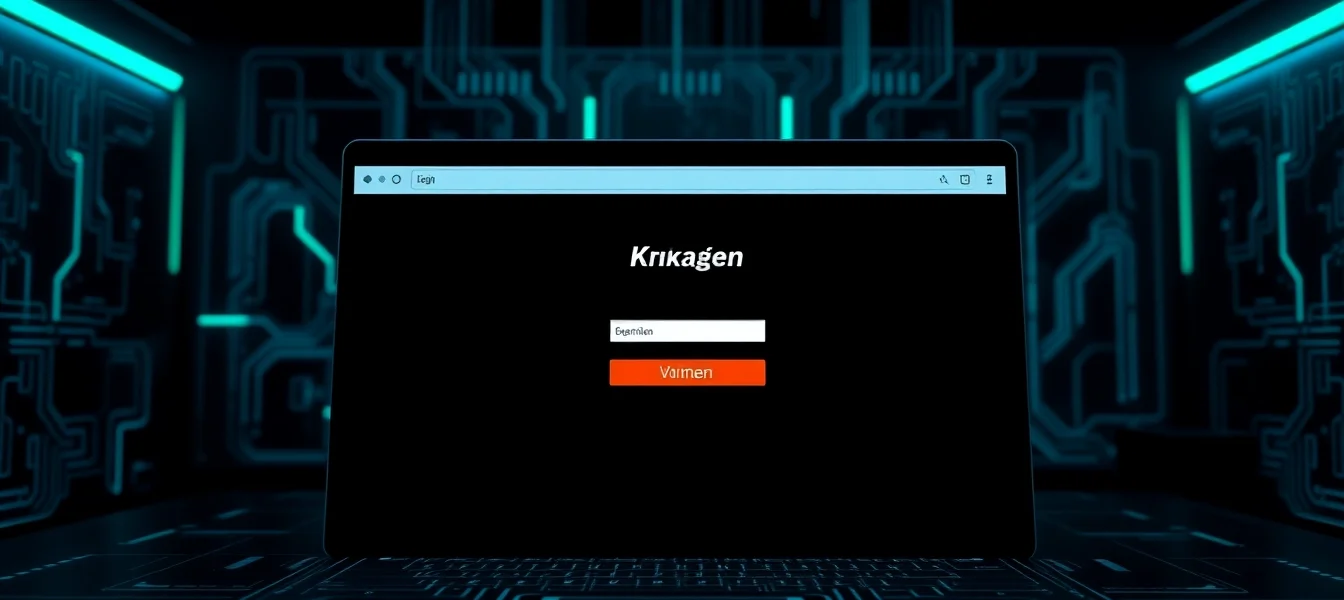 Secure кракен вход interface with dark theme and neon accents, emphasizing anonymity and cybersecurity.