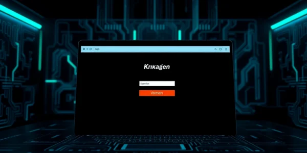 Secure кракен вход interface with dark theme and neon accents, emphasizing anonymity and cybersecurity.