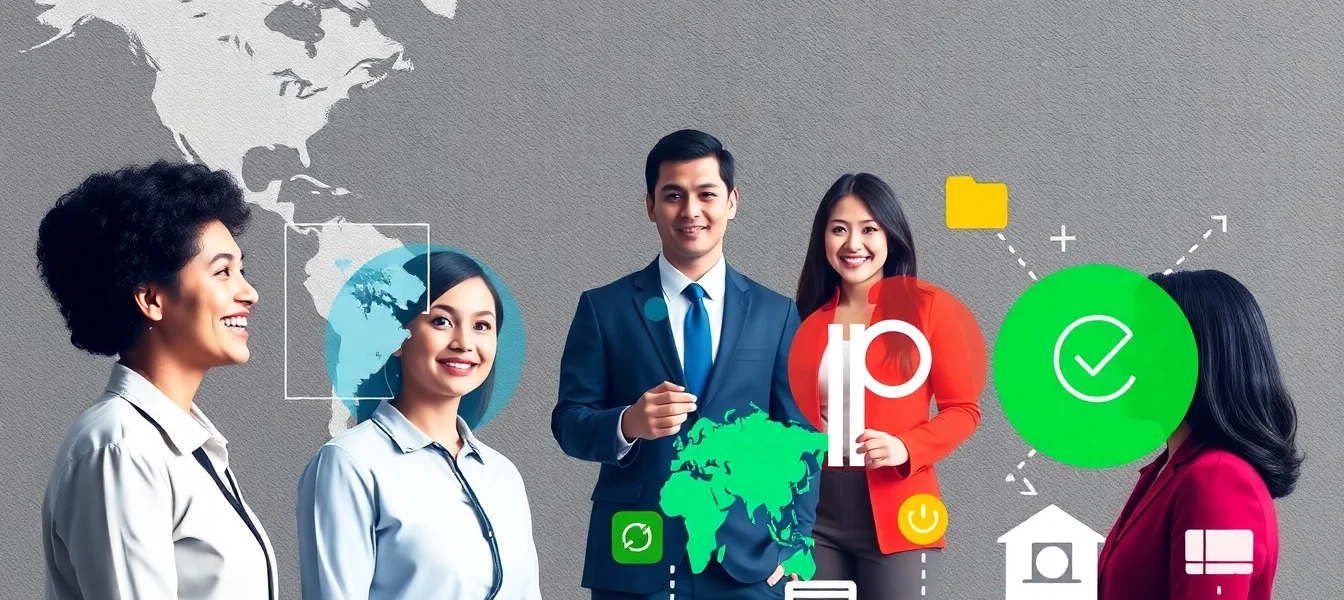 Lien minh quoc te connecting global partners in a professional business meeting for strategic