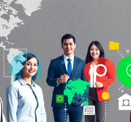 Lien minh quoc te connecting global partners in a professional business meeting for strategic