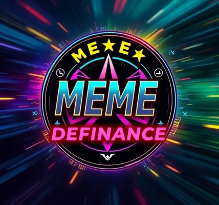 Meme Coin Defiance logo displays rebellious spirit with bold graphics and vibrant colors for