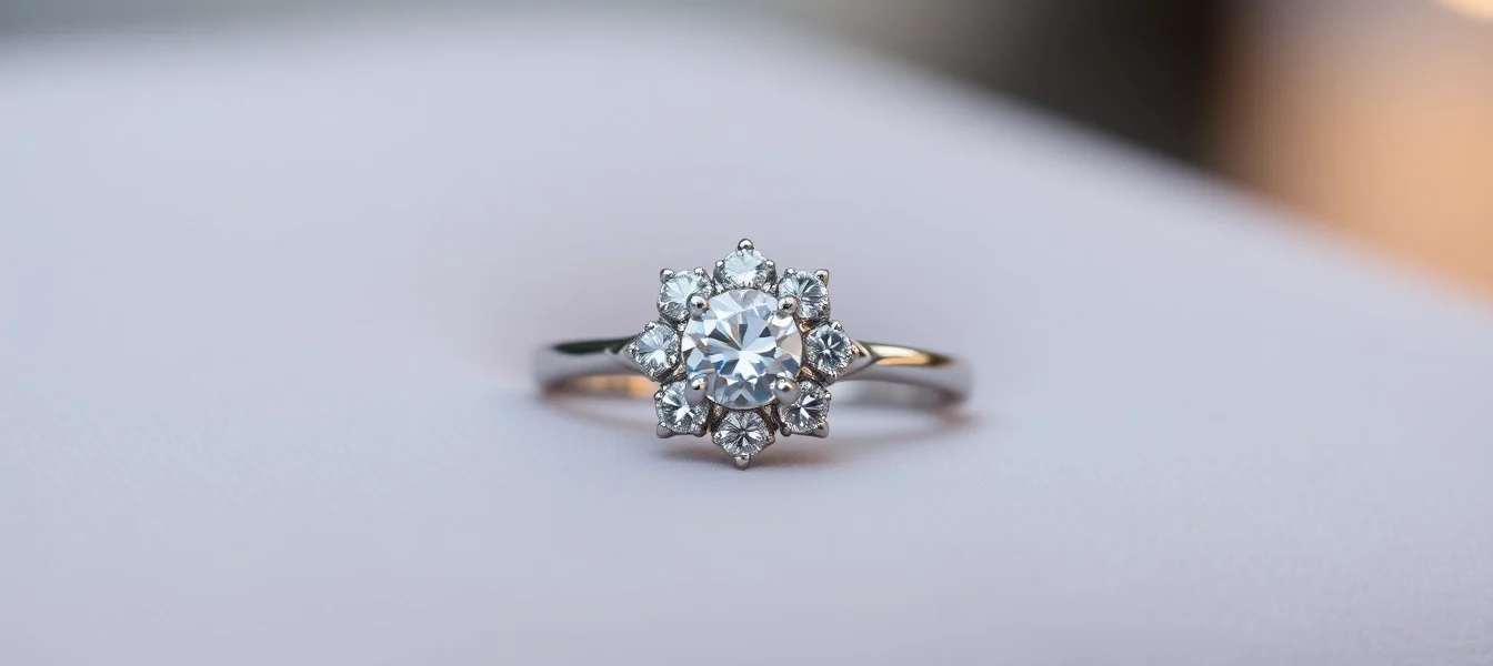 Beautiful halo engagement ring featuring sparkling diamonds and intricate design for special moments