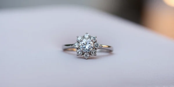Beautiful halo engagement ring featuring sparkling diamonds and intricate design for special moments