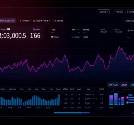 High-tech aicoin trading platform showcasing live charts and market analysis for investors